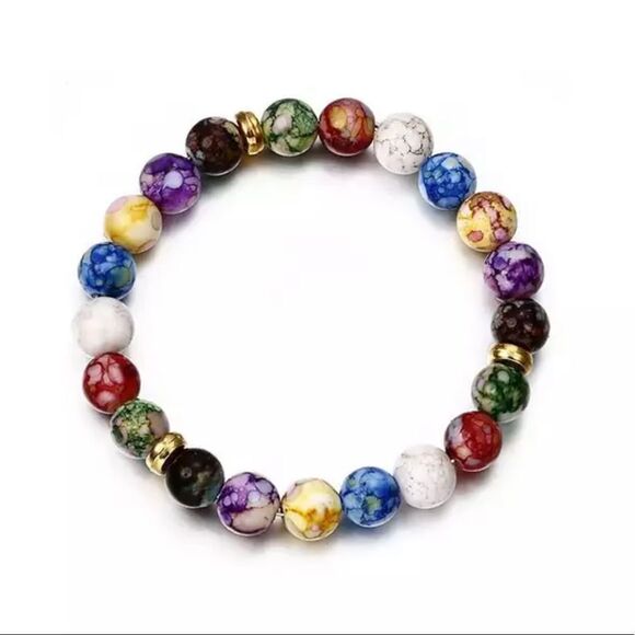 CHAKRA BEADED NATURAL STONE BRACELET - Picture 4 of 4